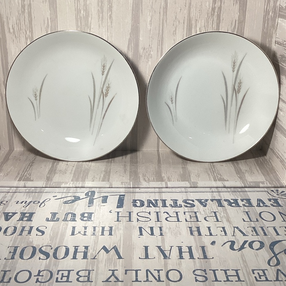 Platinum Wheat Fine China Japan 2 Elegant White 7.5” Bowls